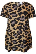 leo tunika kjole med korte ærmer og rund hals. ZHENZI Gigi 753-Tunic S/S Sand
