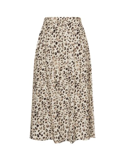 leo nederdel i en lys beige farve med bindebånd i taljen. MOSS Copenhagen MSCHAlyona Vlora Skirt