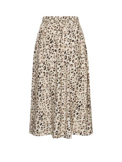 leo nederdel i en lys beige farve med bindebånd i taljen. MOSS Copenhagen MSCHAlyona Vlora Skirt