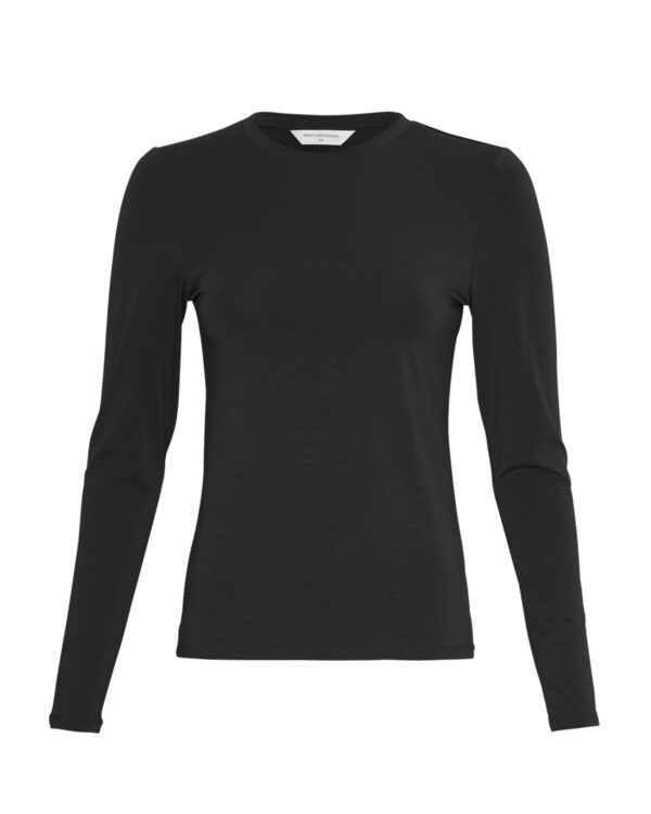 basic sort langærmet t-shirt Moss Copenhagen MSCHBetrina O LS Top Black