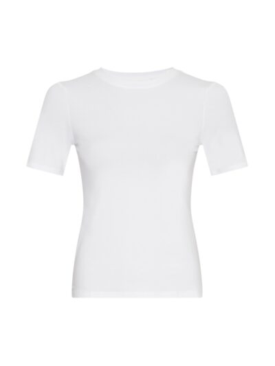 basic hvid kortærmet t-shirt med rund hals. Moss Copenhagen MSCHBetrina O SS Tee Bright White