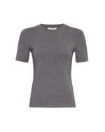 basic grå kortærmet t-shirt med rund hals. MOSS Copenhagen MSCHBetrina O SS Tee MGM