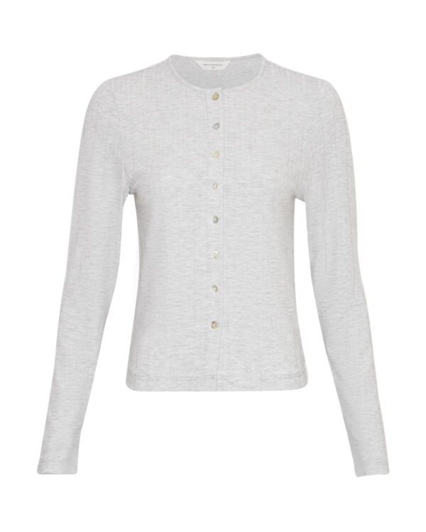 kort grå cardigan med knappelukning MOSS Copenhagen MSCHJuna Cardigan LGM