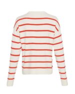 ryggen af langærmet stribet pullover i hvid og rød MOSS Copenhagen MSCHMaura Rachelle Pullover STP
