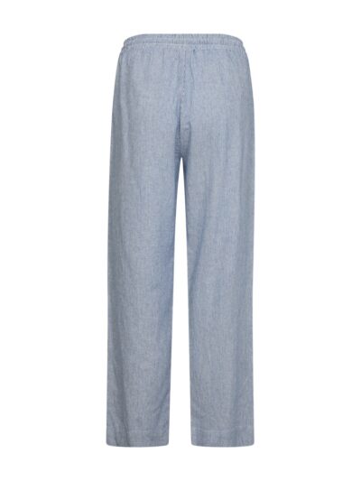 bagpå blå bukser med brede bukseben og elastik i taljen. Freequent Off-white Nebulas Blue FQLAVA-PANTS