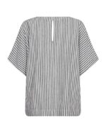 ryggen af blå stribet t-shirt med korte ærmer Freequent Star Off-white w Navy Blazer FQLAVISCO-BLOUSE