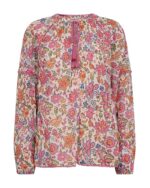 lyserød bluse med blomstermønster Freequent Star off-white w Fuchsia Pink FQCARIN-BLOUSE