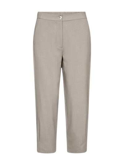 beige bukser med elastik i taljen og smalle bukseben. Freequent Simply Taupe Mel FQSWIFT-PANTS