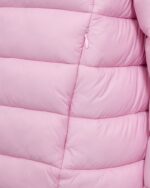 closeup af lynlåslomme på kort lyserød vatteret jakke med høj krave Freequent Lilac Sachet FQTOPPER-JACKET