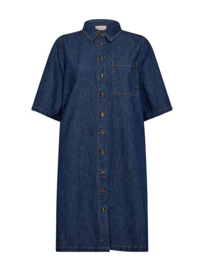 kort denimkjole med 3/4 ærmer og sidelommer. Freequent FQLISEA-DRESS denim