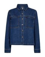 blå denimjakke med 2 brystlommer og knaplukning. Freequent FQRINNA-JACKET denim