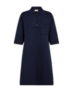 kort blå kjole med krave, knaplukning på brystet og halvlange ærmer. Freequent FQANI-DRESS Navy Blazer