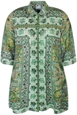 ZHENZI ZH-Tami 1090 - Shirt dress 3/4 sl | Palm leaf