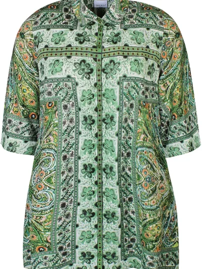 ZHENZI ZH-Tami 1090 - Shirt dress 3/4 sl | Palm leaf