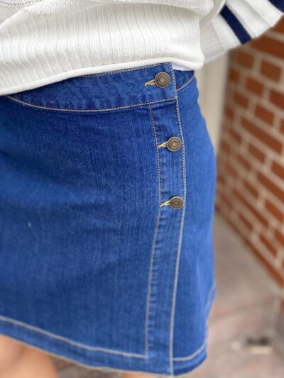 denimnederdel med knapper i siden Freequent FQLORI-SKIRT