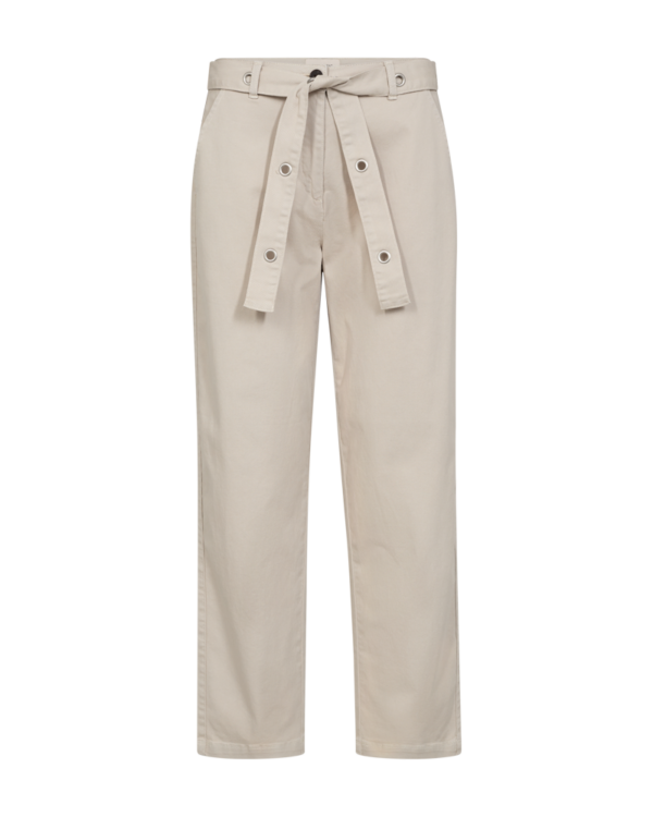 beige bukser med bælte i taljen. Freequent Moonbeam FQPACHINO-PANTS