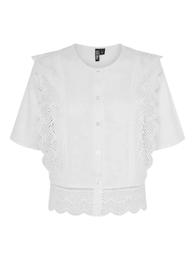 PIECES PCSIMINNA SS TOP WVN | Cloud Dancer