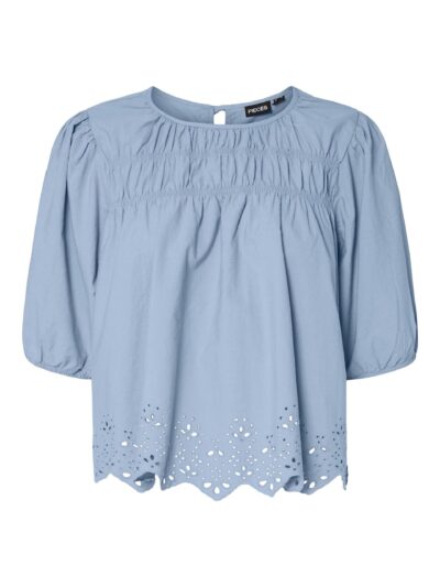 PIECES lysblå 2/4 top | PCSALMINA