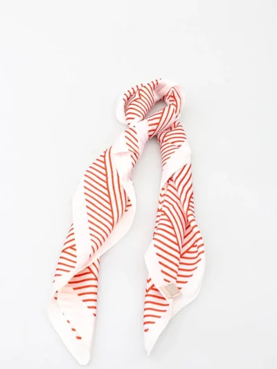 THREE M  rødt offwhite tørklæde | 2412