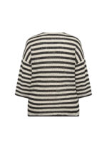 ryggen af stribet bluse med 3/4 ærmer og rund hals. Wasabi WA-MEGAN 1 Bluse Black Combi