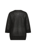 ryggen af sort bluse med 3/4 ærmer og en afslappet pasform. Wasabi WA-MARIN 1 Bluse Black