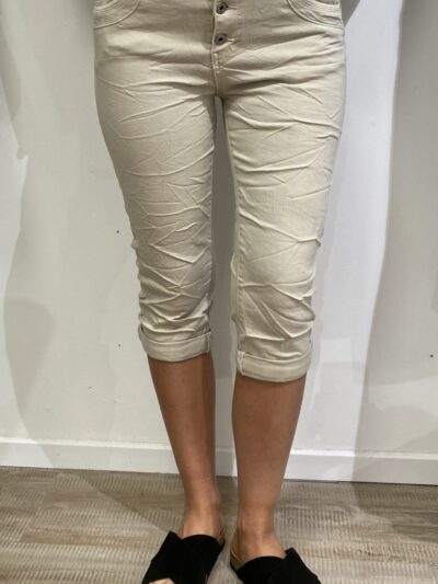 Karostar sand denim knickers med knapper | KC3093-14