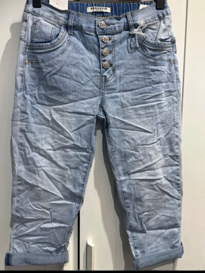 Karostar denim knickers med knapper og elastik i bag | KC2794
