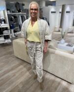 lene med gul bluse med halvlange ærmer Freequent FQLAVA-BLOUSE Popcorn