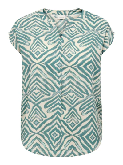 ONLY Carmakoma CARSHILLA SL SHIRT AOP VIS BS | Abyss TRIBE