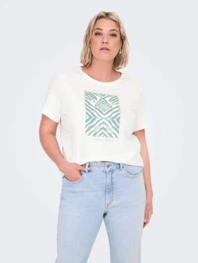 ONLY Carmakoma CARBOOSTERY TEE | Cloud Dancer Tribe