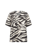 kortærmetzebra t-shirt med v-hals. Wasabi WA-LUANA 1 Bluse Black Combi