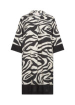 kjole med zebraprint og sorte brede kanter. Wasabi WA-LUANA 4 Kjole Black Combi