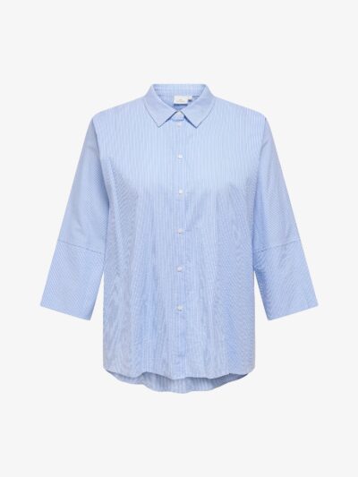 stribet blå skjorte ONLY Carmakoma CARAUGUSTA Shirt Cloud Dancer BLUE STRIPES