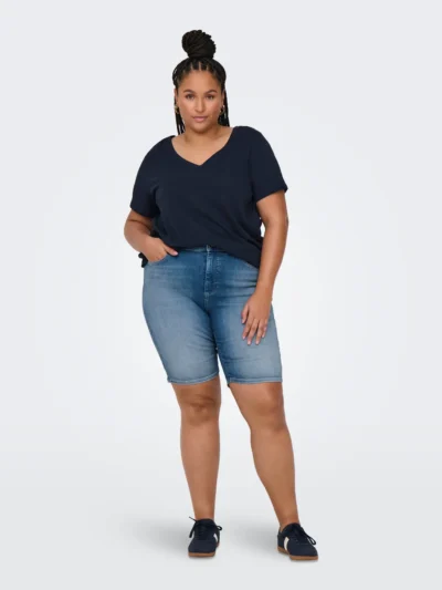 ONLY Carmakoma CARWILLY HW WIDE SHORTS DNM REABOX | Medium Blue Denim