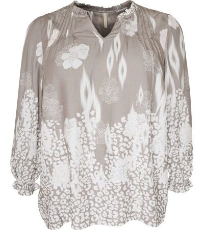 Cassiopeia sand mønsteret bluse | latte