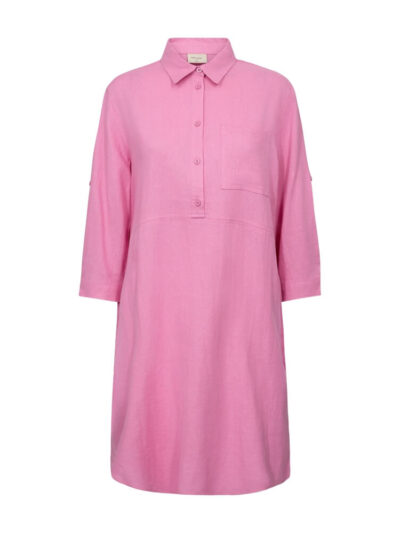 kjole i hør Freequent Fuchsia Pink FQLALUNA-DRESS