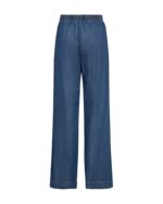 bagpå denimbukser med brede bukseben og snøre i taljen. Freequent FQLISEA-PANTS Medium Blue Denim