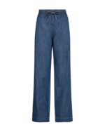 denimbukser med brede bukseben og snøre i taljen. Freequent FQLISEA-PANTS Medium Blue Denim