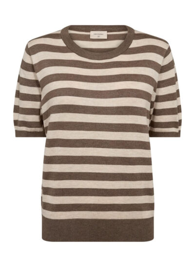 kortærmet strik t-shirt Freequent FQJOEL-PULLOVER Morel w. Moonbeam