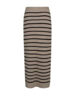 lang stribet nederdel Freequent FQANI-SKIRT Simply Taupe mel. w. Black