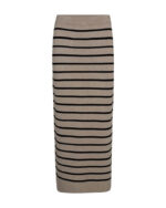 lang stribet nederdel Freequent FQANI-SKIRT Simply Taupe mel. w. Black