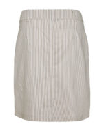 bagpå kort stribet nederdel i beige. Freequent FQREXA-SKIRT Simply Taupe w. Star Off-white