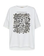 hvid t-shirt med leo print foran. Freequent FQCAROL-TEE Star Off-white w. Black