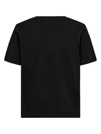 ryggen af basic kortærmet sort t-shirt Freequent FQEVIE-TEE Black