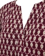 v-hals på mønstret bluse Freequent FQADNEY-BLOUSE Port Royale w. Moonbeam