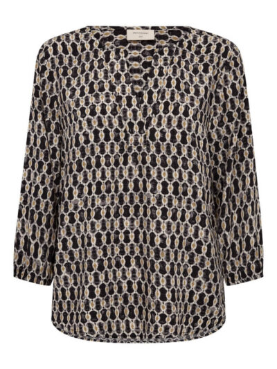 mønstret bluse Freequent FQADNEY-BLOUSE Black w. Moonbeam