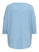 ryggen af blå bluse ONLY Carmakoma CARLAMOUR 3/4 Top Soft Chambray