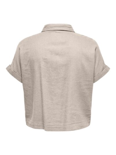 ryggen af kortærmet skjorte ONLY Carmakoma CARCARO Shirt Pumice Stone