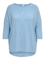 blå bluse ONLY Carmakoma CARLAMOUR 3/4 Top Soft Chambray
