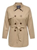 mellemlang beig trenchcoat. ONLY Carmakoma CARVALERIE Trenchcoat Ginger Root